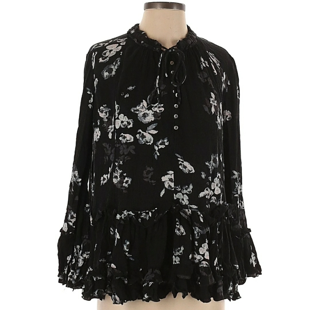 Free People Floral Swing Top
